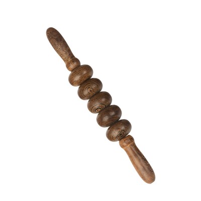 Wooden Exercise Roller Fine Wheel Shaft Whole Body Massage R