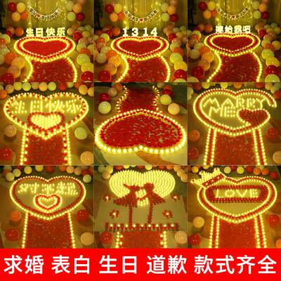 lctronic candl light Romantic mood birthday proposal arra