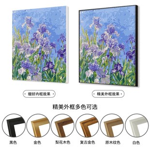 鸢尾花diy数字油画填色画手工手绘大尺寸高级治愈装饰画202新款
