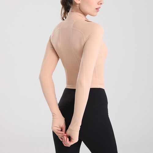 Spring and Summer Slimming Yoga Clothes Handsome Top Half Zi