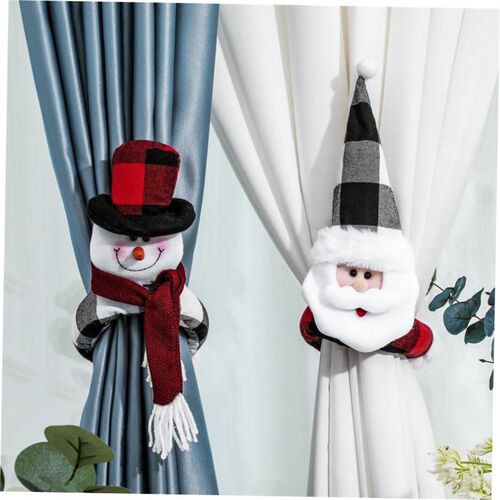 Christmas curtain buckle party decoration gift old man snowm