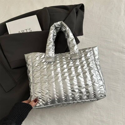 Womens Large Capacity Tote Bag - Cotton Padded & Nylon Soli