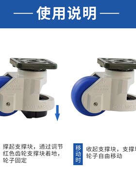 福马轮万向轮尼龙静音轮子GD-0FF100F1F水平调节支撑脚轮