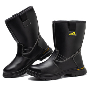 防烫油田劳保靴子男防砸防刺高筒高帮耐磨绝缘KV钢包头安全靴