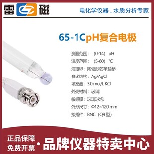 酸度计传感器 上海雷磁 pH计探头 1C型pH玻壳复合电极 BNC接口