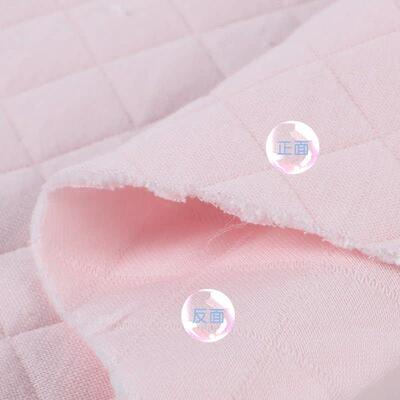 2现居cm菱形格提花空气层婴儿夹棉JY2032布料全棉冬秋家服睡衣面