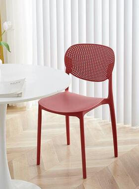 户北欧商用靠用椅家塑料椅简约一背体成FD6-9型外休闲高级感可叠