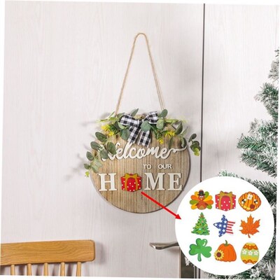2024new wooden welcome doorplate Christmas Halloween