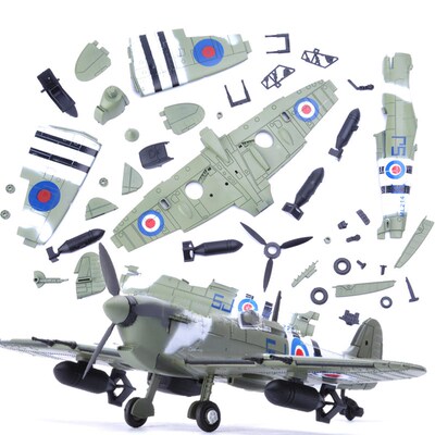 22cm 4D Diy Toys Fighter Assemble Blocks Building Model Airp