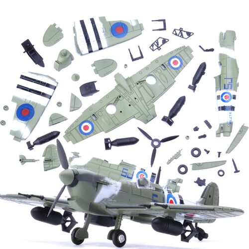 22cm 4D Diy Toys Fighter Assemble Blocks Building Model Airp