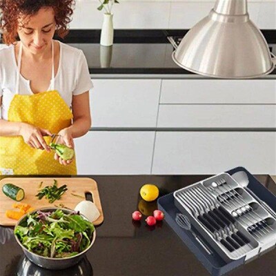 Cutlery Storage Box Classification Organization Expandable