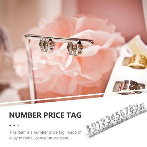10 Pcs Sign Here Tabs Price Tag Metal B Numbers Glod