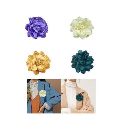 Fabric Flower Brooch Corsage Brooch for Women Handmade