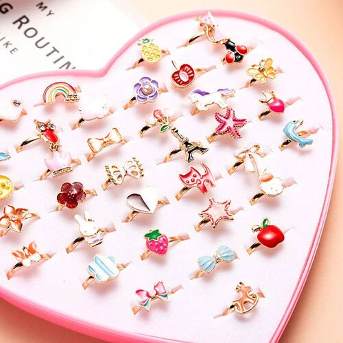 10pcs/lot Childrens Cartoon Rings Candy Flower Animal Bow S
