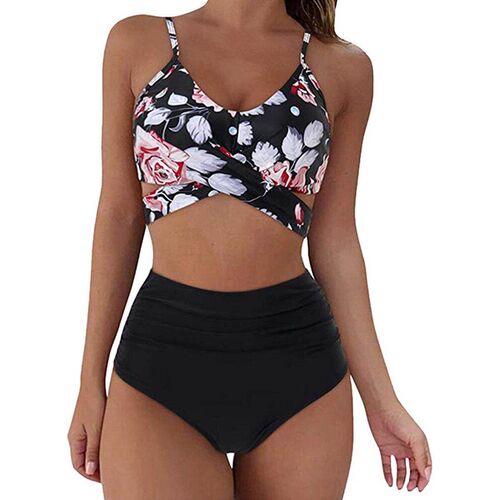 Swimsuit split swimsuit high waist cross two