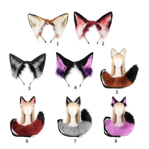 Animal Cosplay Costumes Faux Furs Cat Foxes Wolf Furry Tail