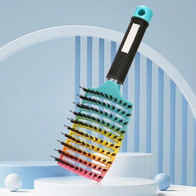 Magic Demelant Brush Bristle Nylon Hairbrush Wet Curly Detan