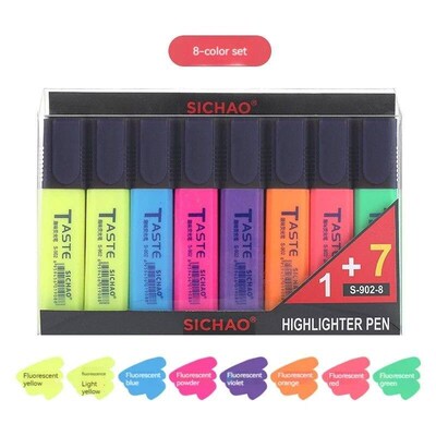4/8 Pcs/set Highlighter,Chisel Tip Marker Pen,4/6/8 Assorted