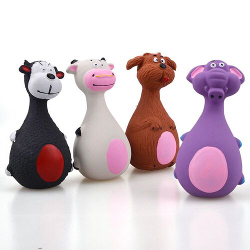 Latex Dog Toys Sound Squeaky Elephant/Cow Animal Chew Pet Ru