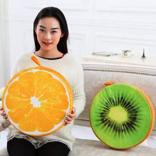 Thicken Fruit Design Round Soft Plush Cushion Tatami Office