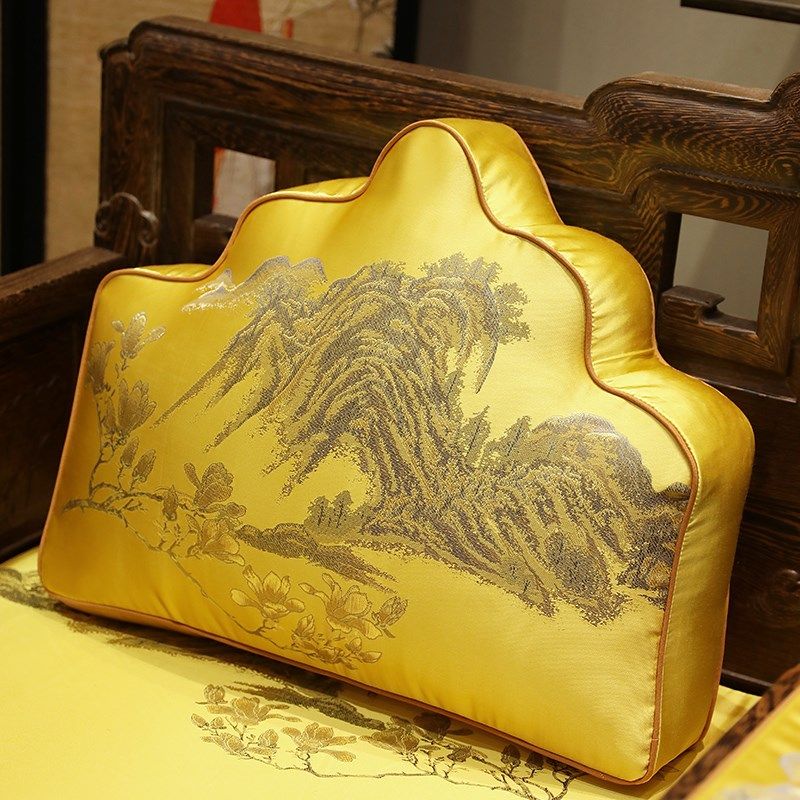 中式实木沙发靠山枕红木椅子坐垫靠背一体罗汉床靠背垫云枕扇形枕