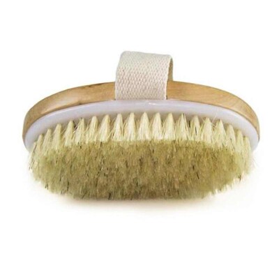 Natural Bristle Skin Body Brush Handle Scrub Skin Massage Sh