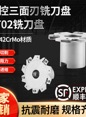 株洲PT02三面刃铣刀盘T型槽SMP01可转位侧铣切槽刀盘XSEQ12开槽