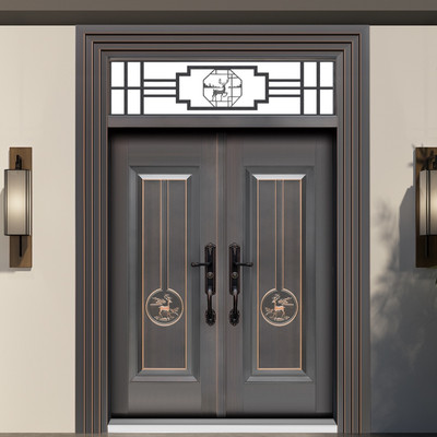 现货锌合金别墅大门双门