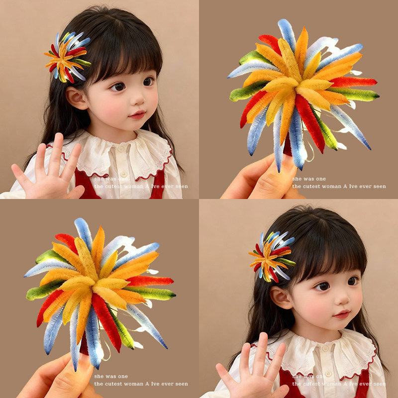 儿童彩色发光烟花扭扭棒发夹女孩刘海侧边夹子新年头饰鸭嘴夹发卡,饰品/流行首饰/时尚饰品新,民族风发饰,淘宝优惠券,粉丝福利购,淘宝优惠卷