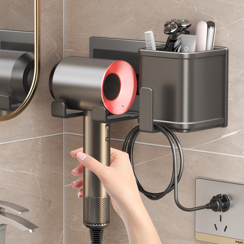 吹风机置物架免打孔卫生间电吹风支架浴室风筒收纳架子挂架轻奢,家庭/个人清洁工具,吹风机置物架,淘宝优惠券,粉丝福利购,淘宝优惠卷
