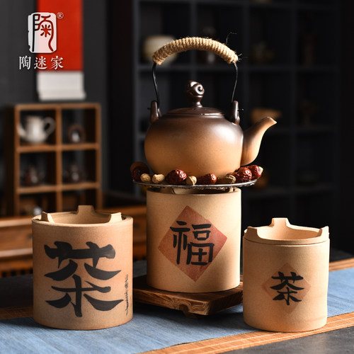 粗陶古风炭炉围炉煮茶复古怀旧煮奶茶罐罐茶具干烧碳耐高温小火炉