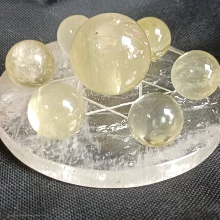 天然黄水晶球摆件白水晶底盘招财家居客厅玄关办公室装饰品送礼品