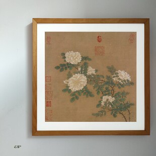 桔子格调 白蔷薇图 宋马远花中式复古文艺装饰画客厅卧室书房挂画