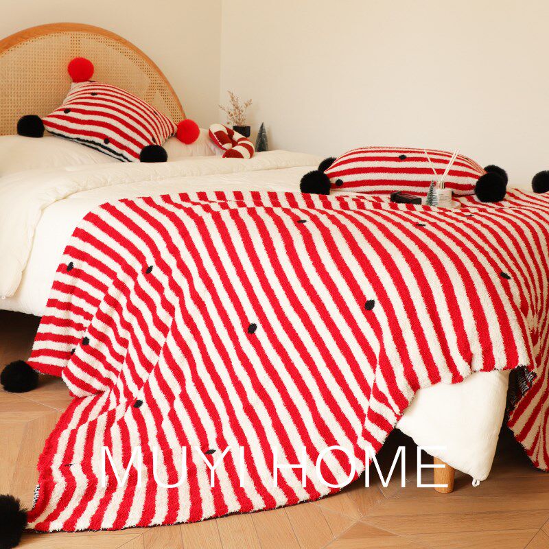 小丑的世界半边绒毛球毛毯客厅沙发毯盖毯办公室午睡毯卧室毯子