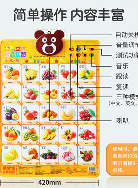 认数字1到100有声挂图点读发音宝宝园幼儿童早教认知启蒙益智玩具