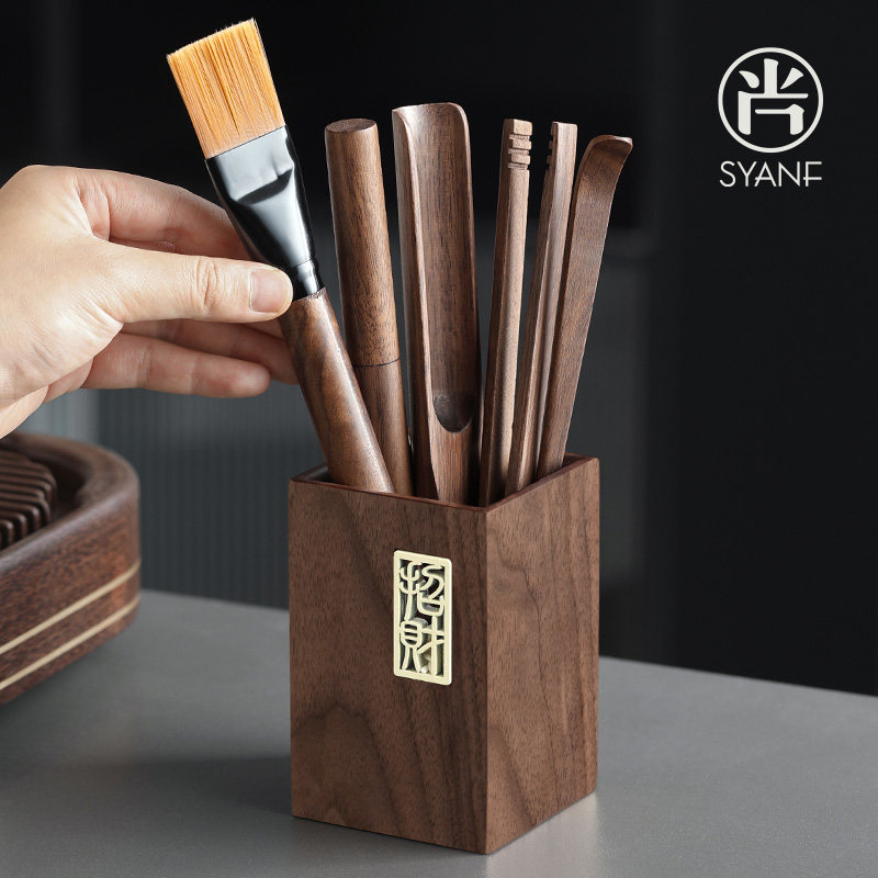 茶道六君子套装实木高档功夫茶具配件泡茶具用品大全茶桌杯垫摆件