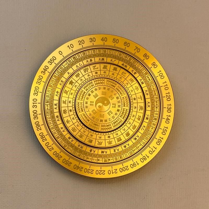 黄铜罗盘高精度雕刻工艺品多层旋转解压手把件摆件重量约300多克