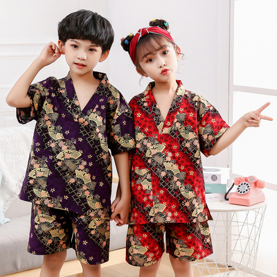 儿童汗蒸服大童睡衣家居服2024新款洗浴浴服按摩服男童女童桑拿服
