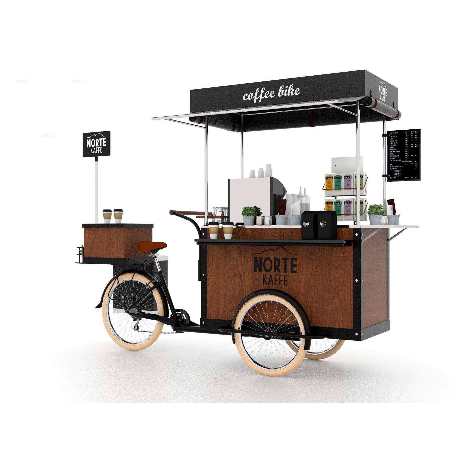 餐饮茶饮品卤菜车夜市地摊冰粉不锈钢面板美食车户外烤肠摊位推车