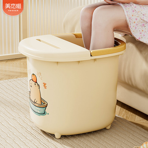 泡脚桶家用过小腿高深洗脚盆卡皮巴拉秋冬保温过膝养生按摩足浴桶