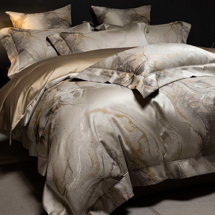 高奢鎏金色织提花全棉四件套100S长绒棉轻奢纯棉宽边被套床上用品,3C数码配件,其它配件,淘宝优惠券,粉丝福利购,淘宝优惠卷