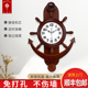 北极星舵手挂钟时尚 客厅创意船舵钟表地中海静音挂墙摆钟石英钟表