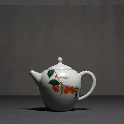 汝窑开片功夫茶壶 陶瓷茶具复古单壶家用泡茶壶