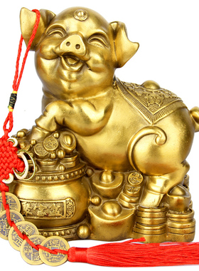 朴器 铜聚宝盆猪摆件铜如意猪铜葫芦猪铜金钱猪铜元宝猪铜猪摆件