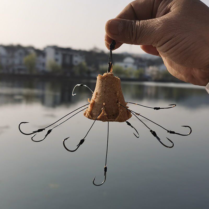 新款飞钩钓鱼大头鲢鳙海杆手工套装饵料鱼钩溪流海夕钩爆炸钩
