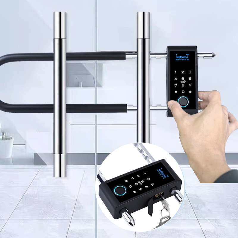 指纹U型锁办公室玻璃门商铺店铺双门密码刷卡办公室智能电子密码,3C数码配件,其它配件,淘宝优惠券,粉丝福利购,淘宝优惠卷