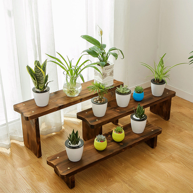 实木质客厅台阶木架多层阶梯木头阳台单个落地式防腐木多肉花架子