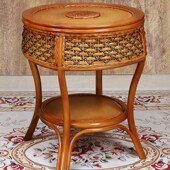 真藤茶几藤编卧室小茶几茶桌客厅桌子藤制实木家用阳台茶几桌竹制