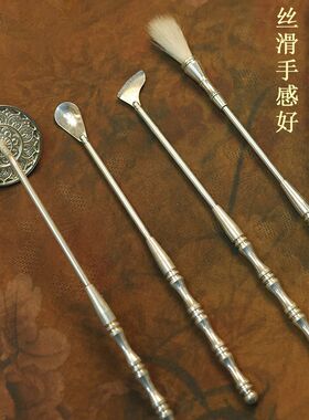 镀银黄铜打香篆香薰炉工具入门香道套装用品打拓香勺铲押灰压扫