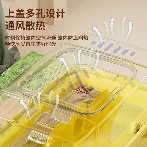 仓鼠笼子金丝熊豪华别墅亚克力透明仓鼠专用饲养箱便宜外出便携笼
